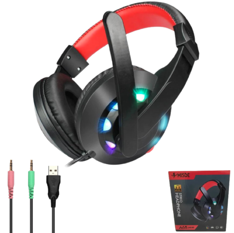 Auricular Gamer RGB, 3,5MM / USB Misde A65