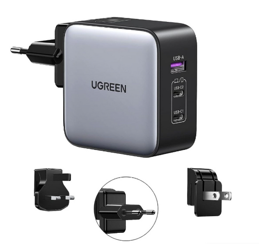 Cargador De Pared 65w Usb + Usb-C x 2